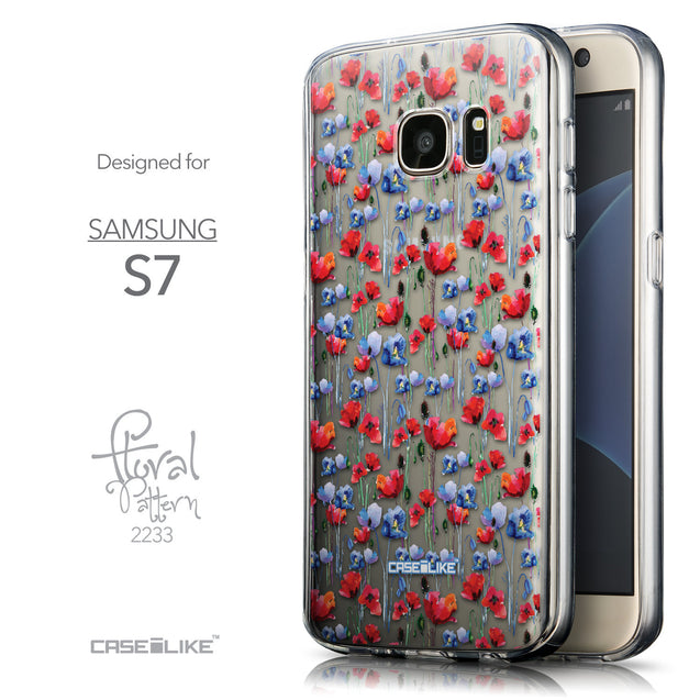 Front & Side View - CASEiLIKE Samsung Galaxy S7 back cover Watercolor Floral 2233