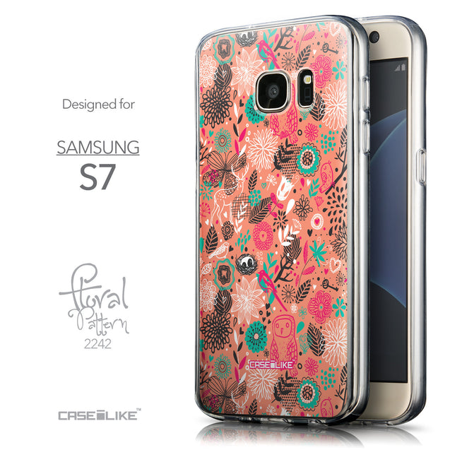 Front & Side View - CASEiLIKE Samsung Galaxy S7 back cover Spring Forest Pink 2242