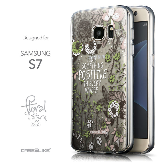 Front & Side View - CASEiLIKE Samsung Galaxy S7 back cover Blooming Flowers 2250
