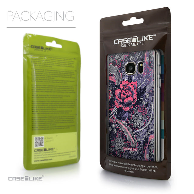 Packaging - CASEiLIKE Samsung Galaxy S7 back cover Vintage Roses and Feathers Blue 2252