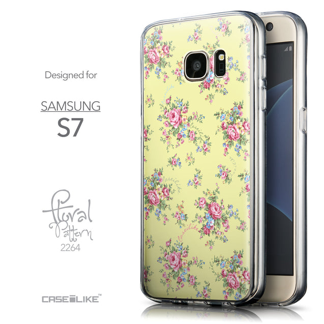 Front & Side View - CASEiLIKE Samsung Galaxy S7 back cover Floral Rose Classic 2264