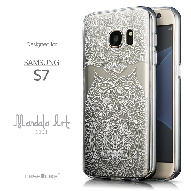 Front & Side View - CASEiLIKE Samsung Galaxy S7 back cover Mandala Art 2303