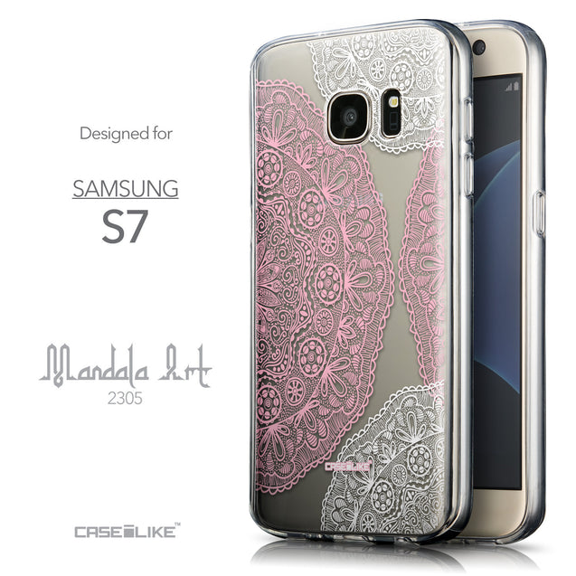 Front & Side View - CASEiLIKE Samsung Galaxy S7 back cover Mandala Art 2305