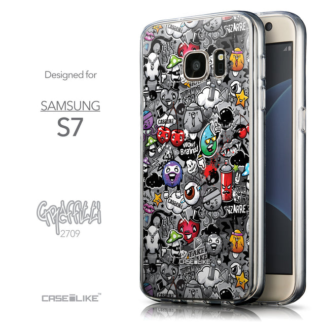 Front & Side View - CASEiLIKE Samsung Galaxy S7 back cover Graffiti 2709