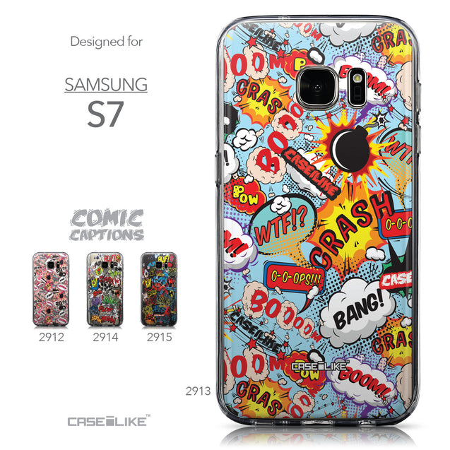 Collection - CASEiLIKE Samsung Galaxy S7 back cover Comic Captions Blue 2913
