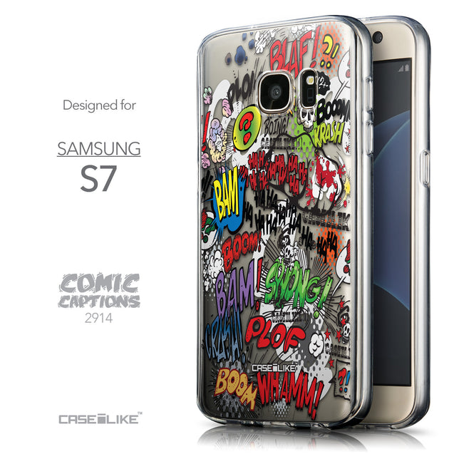 Front & Side View - CASEiLIKE Samsung Galaxy S7 back cover Comic Captions 2914