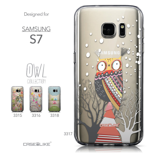 Collection - CASEiLIKE Samsung Galaxy S7 back cover Owl Graphic Design 3317