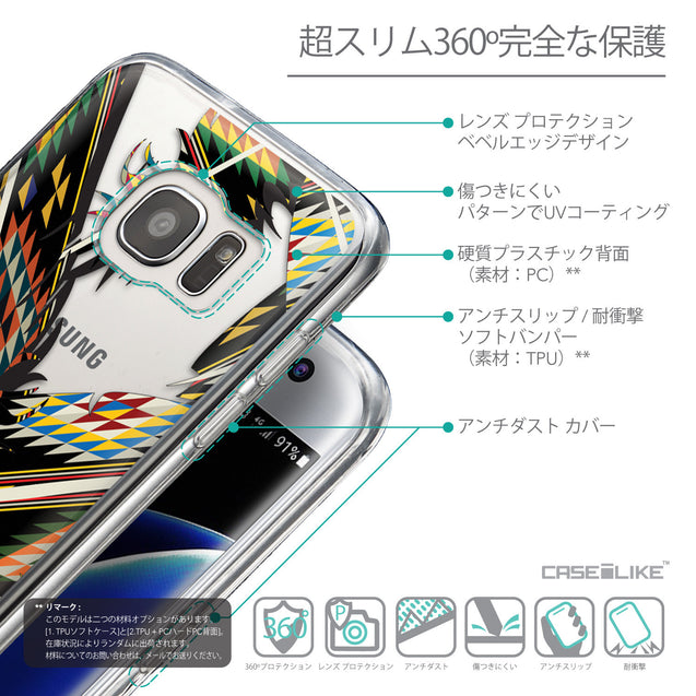 Details in Japanese - CASEiLIKE Samsung Galaxy S7 Edge back cover Indian Tribal Theme Pattern 2053