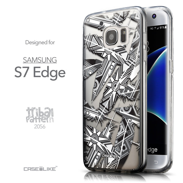 Front & Side View - CASEiLIKE Samsung Galaxy S7 Edge back cover Indian Tribal Theme Pattern 2056