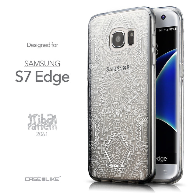 Front & Side View - CASEiLIKE Samsung Galaxy S7 Edge back cover Indian Line Art 2061