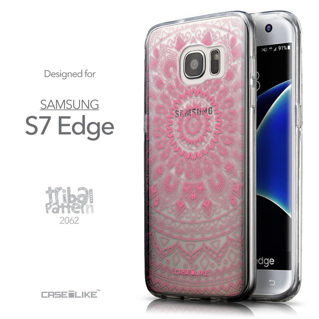 Front & Side View - CASEiLIKE Samsung Galaxy S7 Edge back cover Indian Line Art 2062