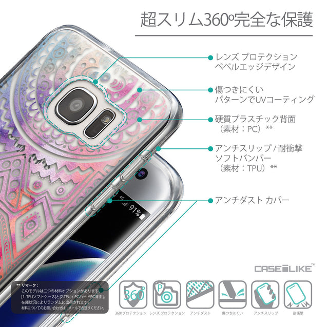 Details in Japanese - CASEiLIKE Samsung Galaxy S7 Edge back cover Indian Line Art 2065