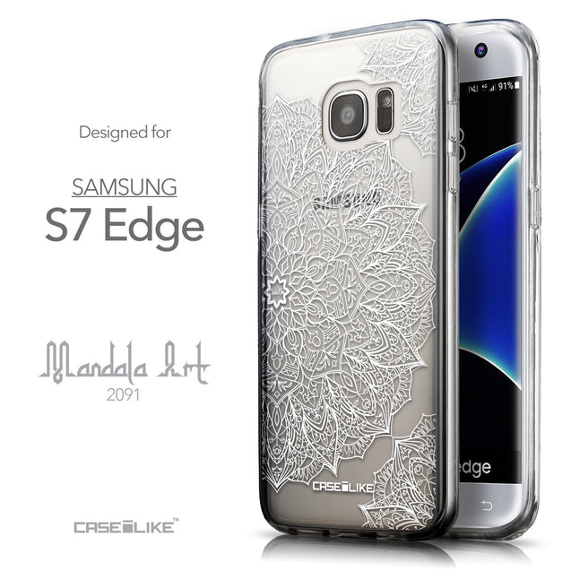Front & Side View - CASEiLIKE Samsung Galaxy S7 Edge back cover Mandala Art 2091
