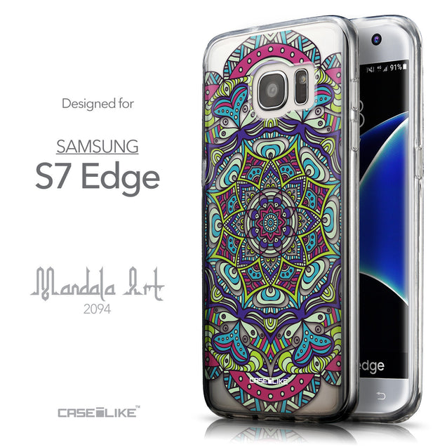 Front & Side View - CASEiLIKE Samsung Galaxy S7 Edge back cover Mandala Art 2094