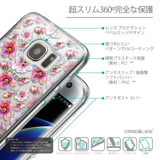 Details in Japanese - CASEiLIKE Samsung Galaxy S7 Edge back cover Watercolor Floral 2232