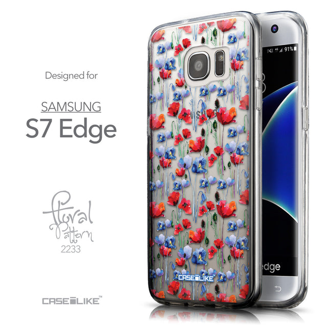 Front & Side View - CASEiLIKE Samsung Galaxy S7 Edge back cover Watercolor Floral 2233