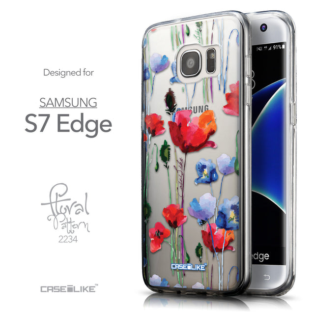 Front & Side View - CASEiLIKE Samsung Galaxy S7 Edge back cover Indian Line Art 2061