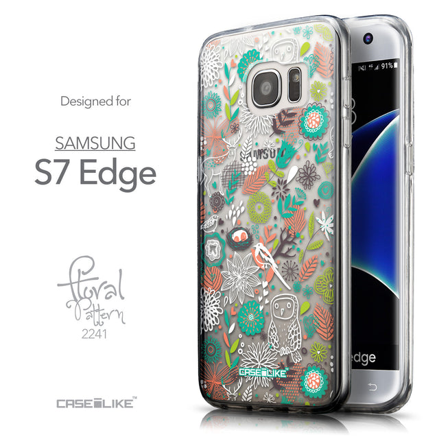Front & Side View - CASEiLIKE Samsung Galaxy S7 Edge back cover Spring Forest White 2241