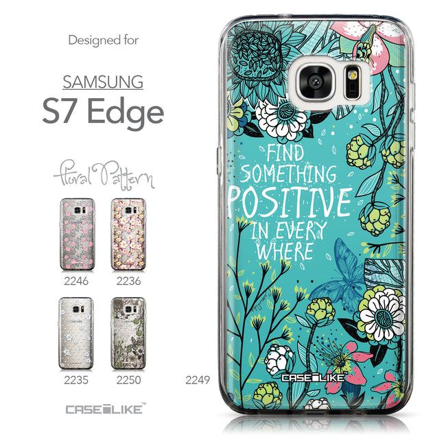 Collection - CASEiLIKE Samsung Galaxy S7 Edge back cover Blooming Flowers Turquoise 2249