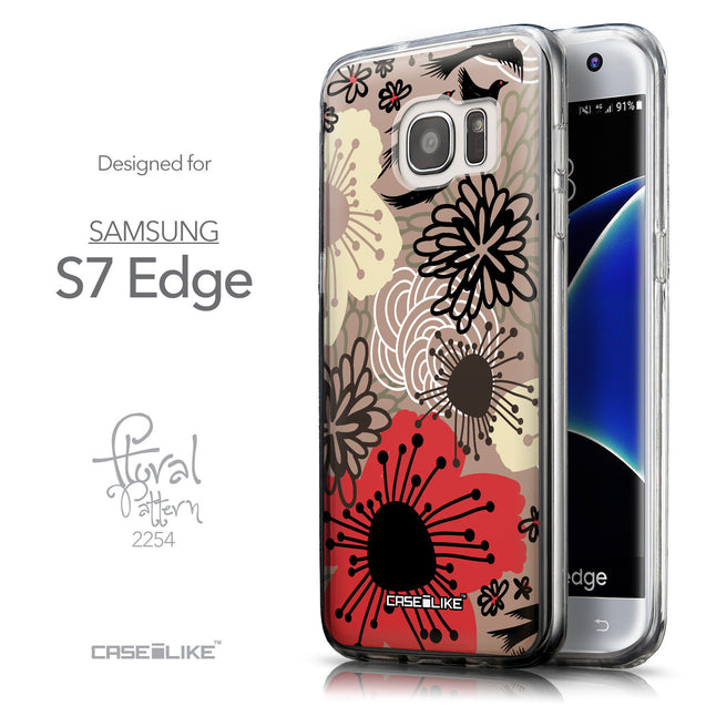 Front & Side View - CASEiLIKE Samsung Galaxy S7 Edge back cover Japanese Floral 2254