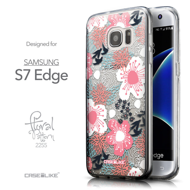 Front & Side View - CASEiLIKE Samsung Galaxy S7 Edge back cover Japanese Floral 2255