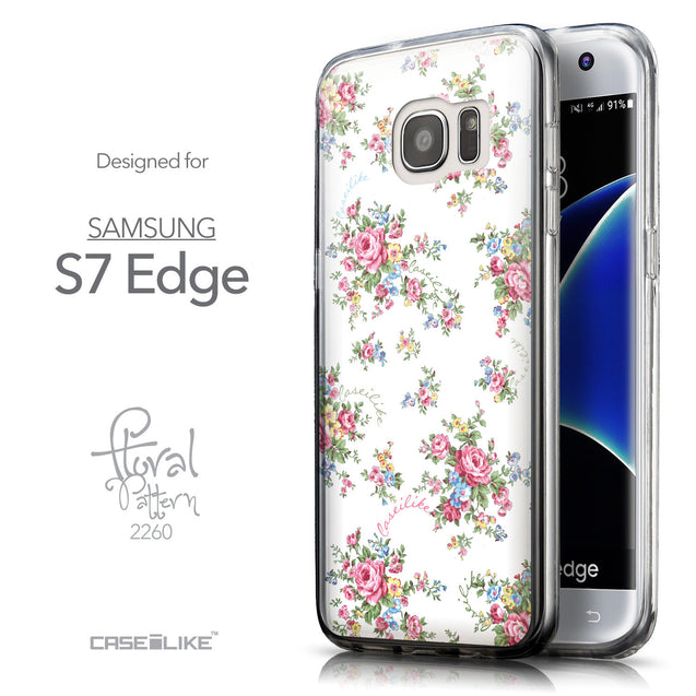Front & Side View - CASEiLIKE Samsung Galaxy S7 Edge back cover Floral Rose Classic 2260