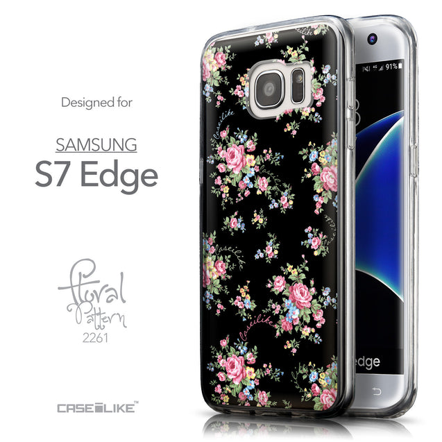 Front & Side View - CASEiLIKE Samsung Galaxy S7 Edge back cover Floral Rose Classic 2261