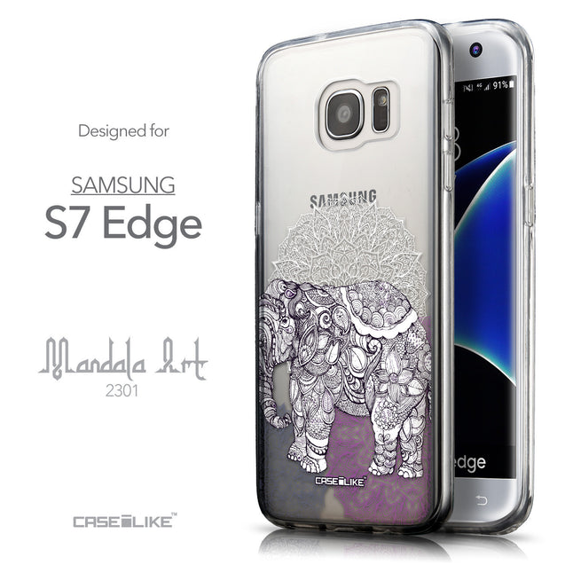 Front & Side View - CASEiLIKE Samsung Galaxy S7 Edge back cover Mandala Art 2301