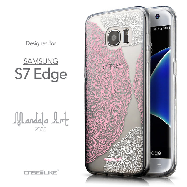 Front & Side View - CASEiLIKE Samsung Galaxy S7 Edge back cover Mandala Art 2305