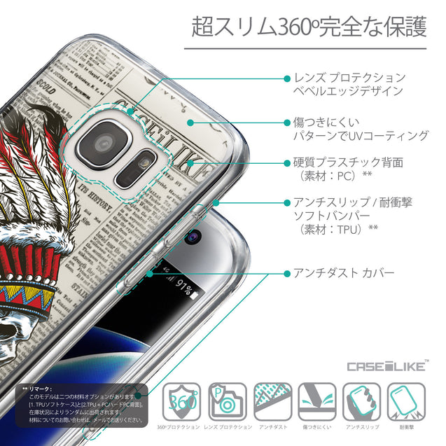 Details in Japanese - CASEiLIKE Samsung Galaxy S7 Edge back cover Art of Skull 2522
