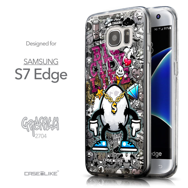 Front & Side View - CASEiLIKE Samsung Galaxy S7 Edge back cover Graffiti 2704