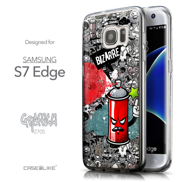 Front & Side View - CASEiLIKE Samsung Galaxy S7 Edge back cover Graffiti 2705