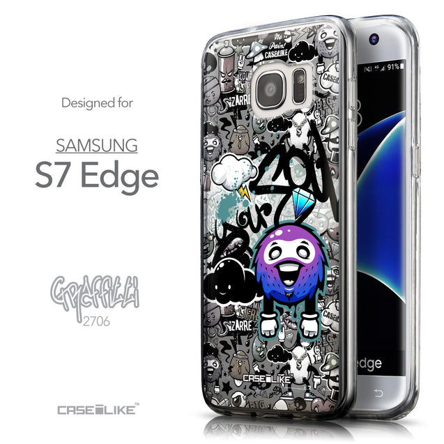 Front & Side View - CASEiLIKE Samsung Galaxy S7 Edge back cover Graffiti 2706
