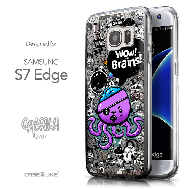 Front & Side View - CASEiLIKE Samsung Galaxy S7 Edge back cover Graffiti 2707
