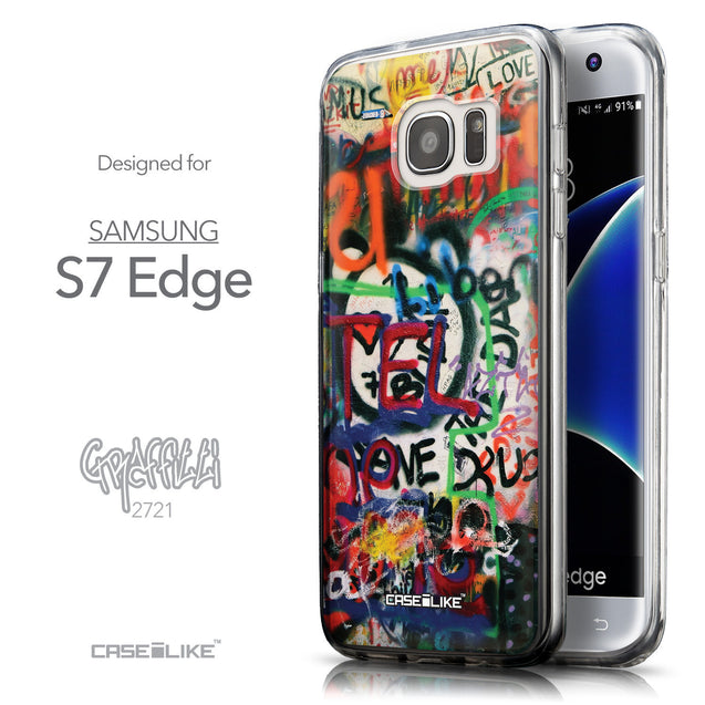 Front & Side View - CASEiLIKE Samsung Galaxy S7 Edge back cover Graffiti 2721