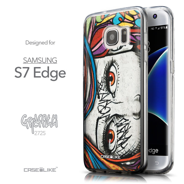 Front & Side View - CASEiLIKE Samsung Galaxy S7 Edge back cover Graffiti Girl 2725