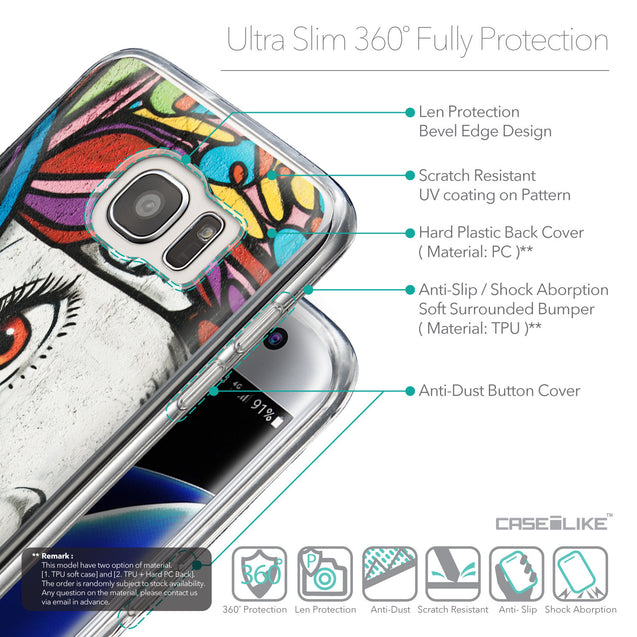 Details in English - CASEiLIKE Samsung Galaxy S7 Edge back cover Graffiti Girl 2725