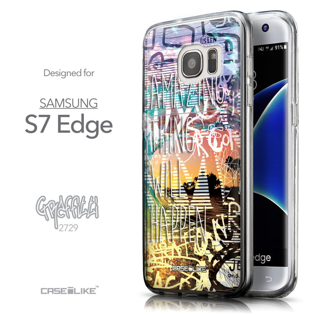 Front & Side View - CASEiLIKE Samsung Galaxy S7 Edge back cover Graffiti 2729