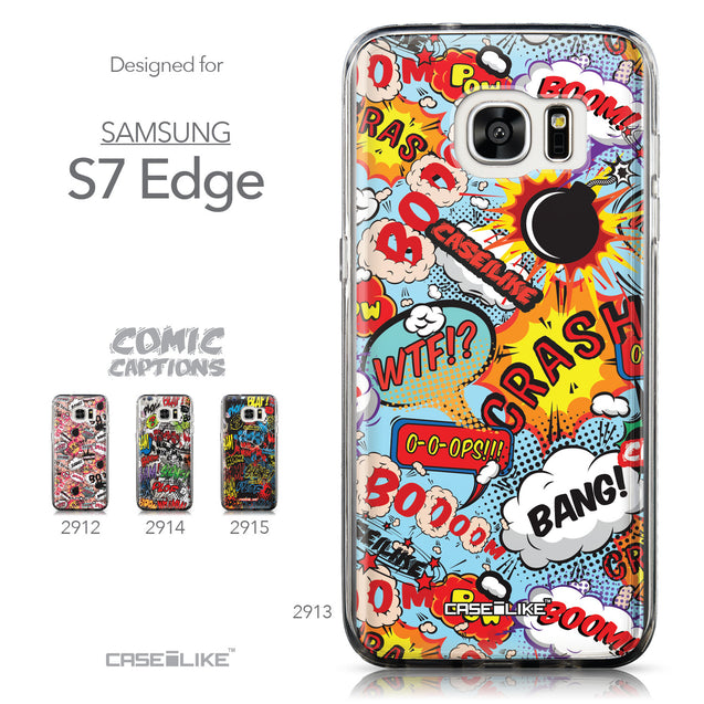 Collection - CASEiLIKE Samsung Galaxy S7 Edge back cover Comic Captions Blue 2913