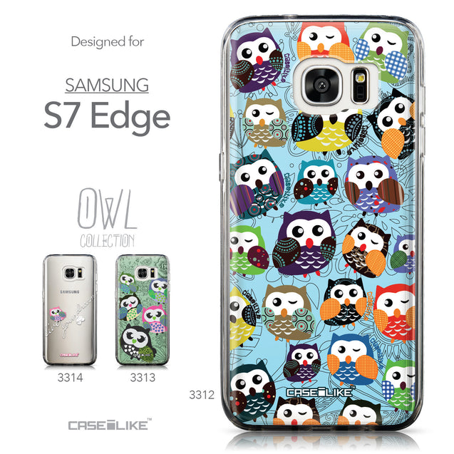 Collection - CASEiLIKE Samsung Galaxy S7 Edge back cover Owl Graphic Design 3312