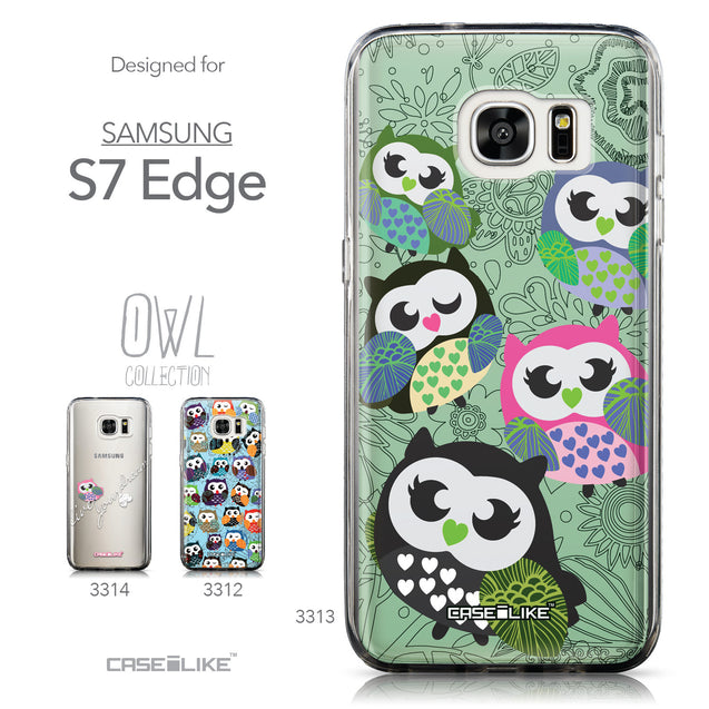 Collection - CASEiLIKE Samsung Galaxy S7 Edge back cover Owl Graphic Design 3313