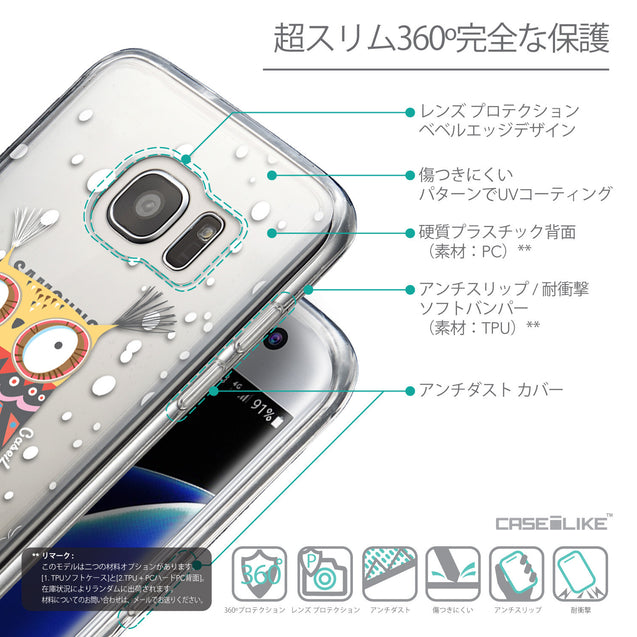 Details in Japanese - CASEiLIKE Samsung Galaxy S7 Edge back cover Owl Graphic Design 3317