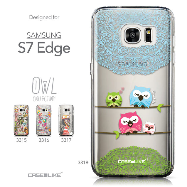 Collection - CASEiLIKE Samsung Galaxy S7 Edge back cover Owl Graphic Design 3318