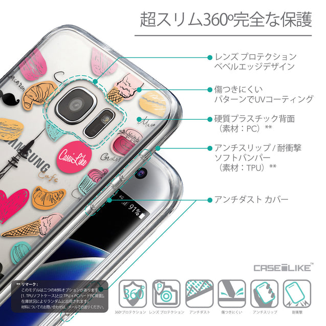 Details in Japanese - CASEiLIKE Samsung Galaxy S7 Edge back cover Paris Holiday 3904
