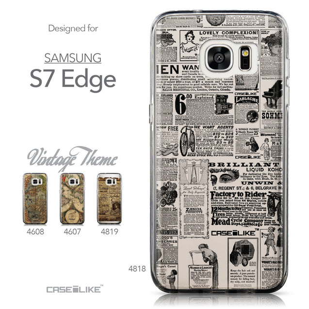 Collection - CASEiLIKE Samsung Galaxy S7 Edge back cover Vintage Newspaper Advertising 4818