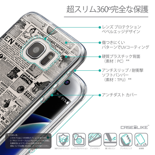 Details in Japanese - CASEiLIKE Samsung Galaxy S7 Edge back cover Vintage Newspaper Advertising 4818