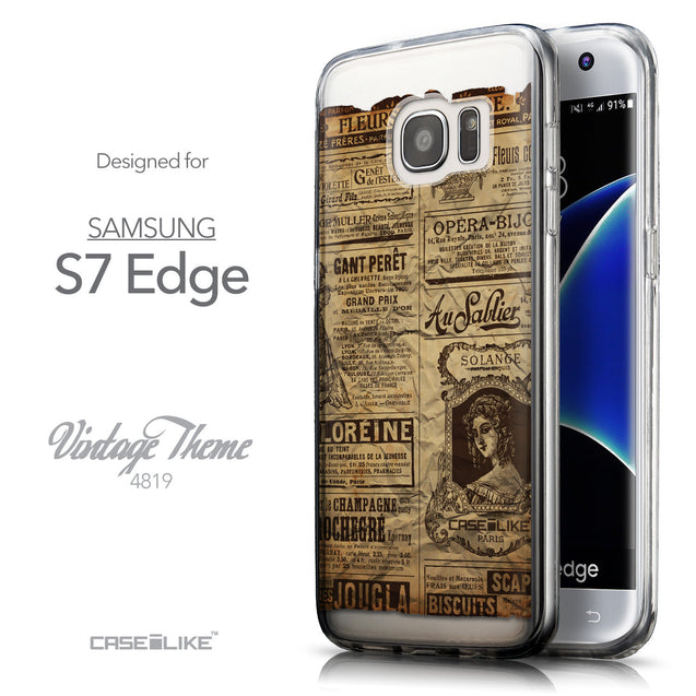 Front & Side View - CASEiLIKE Samsung Galaxy S7 Edge back cover Vintage Newspaper Advertising 4819