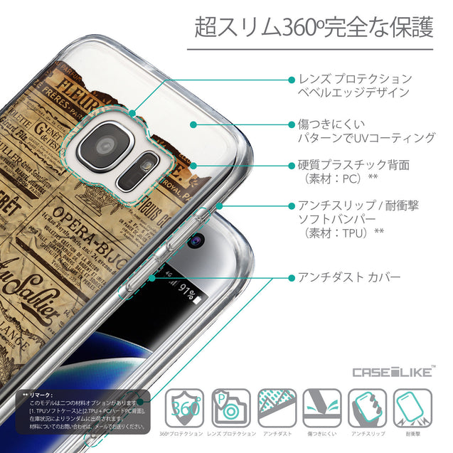 Details in Japanese - CASEiLIKE Samsung Galaxy S7 Edge back cover Vintage Newspaper Advertising 4819