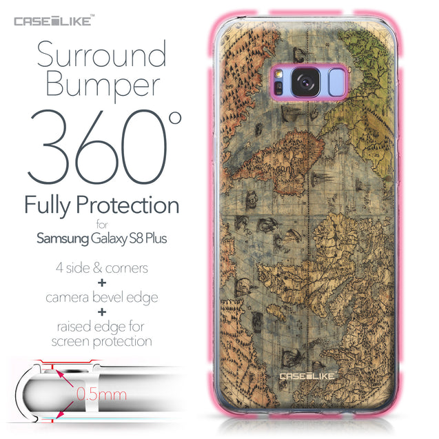 Samsung Galaxy S8 Plus case World Map Vintage 4608 Bumper Case Protection | CASEiLIKE.com