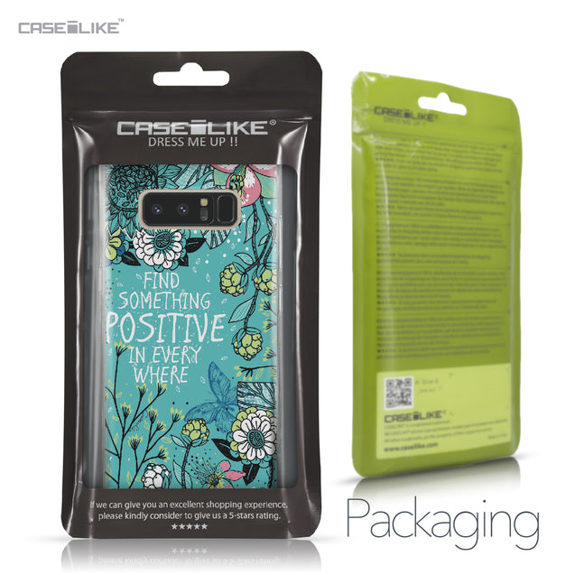 Samsung Galaxy Note 8 case Blooming Flowers Turquoise 2249 Retail Packaging | CASEiLIKE.com